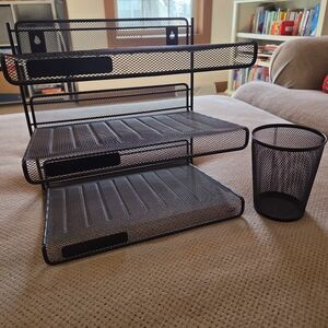 Eldon Office Products 22341 Mesh Three-Tier shelf & cup.